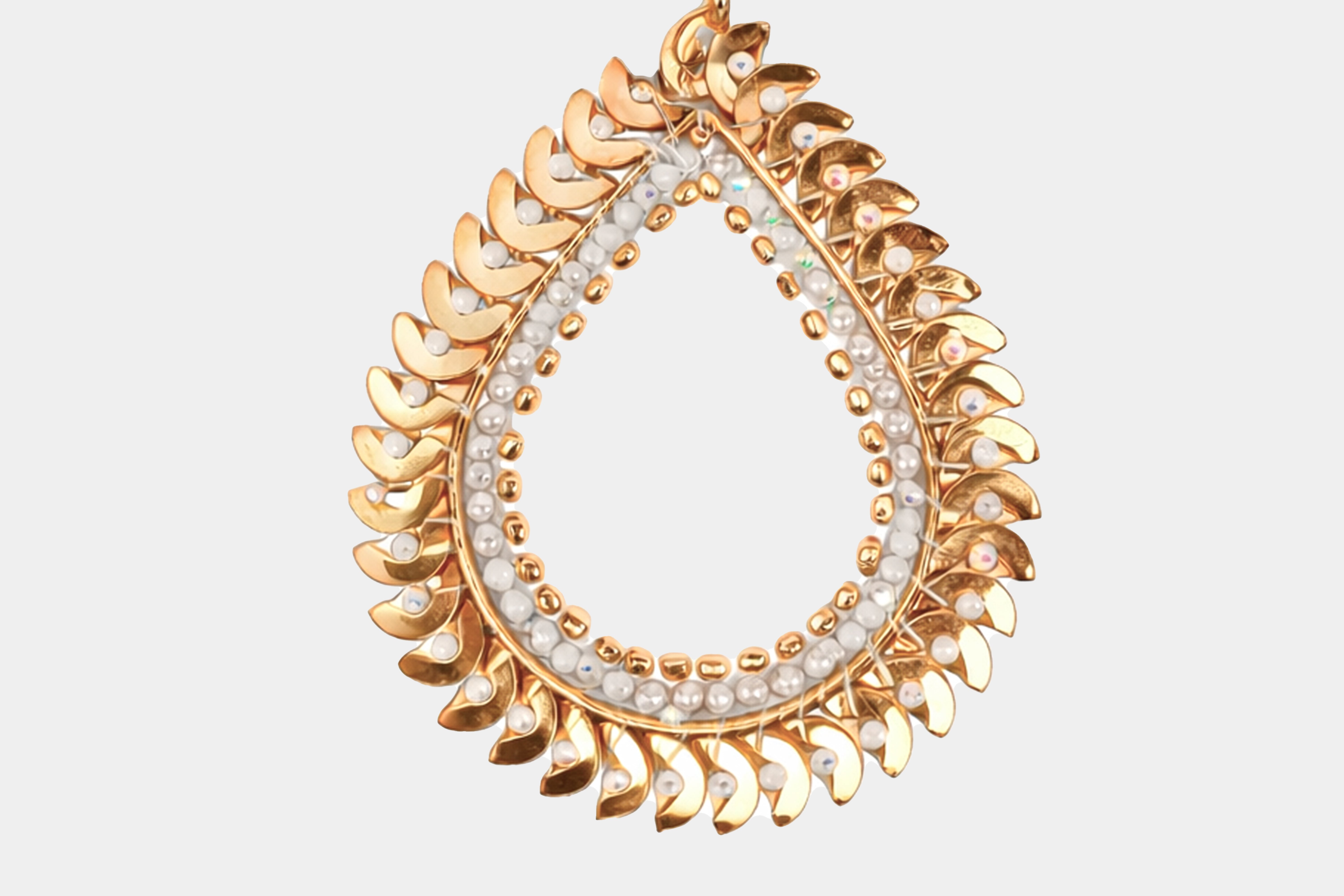 Golden Laurel Leaf Teardrop Earrings