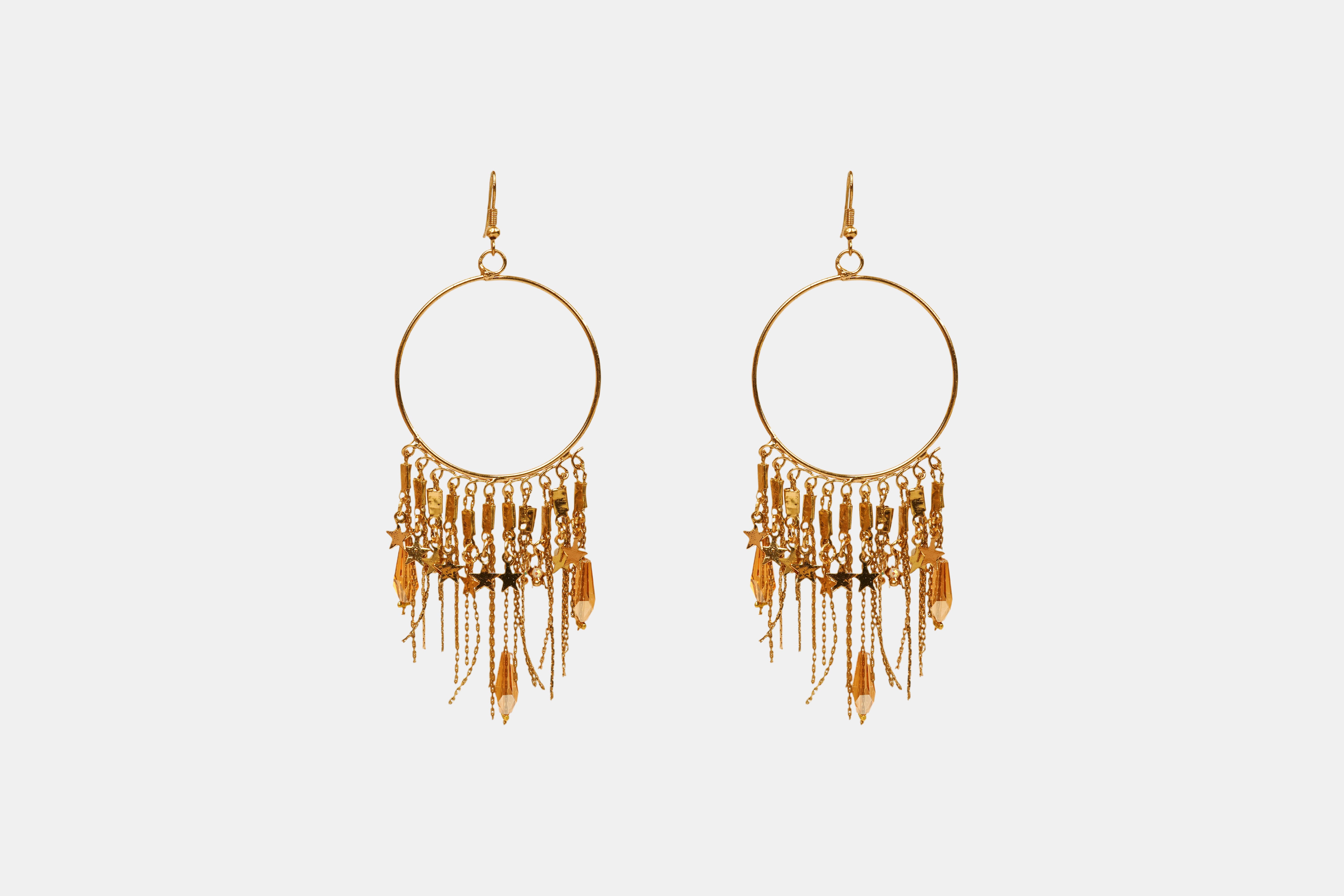 Artisan Gold Hoop Earrings