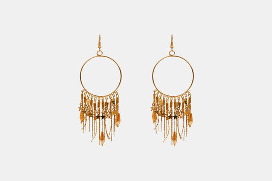 Artisan Gold Hoop Earrings