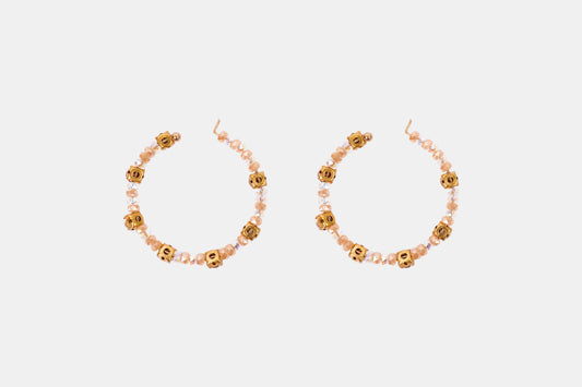 Golden Dewdrop Hoop Earrings