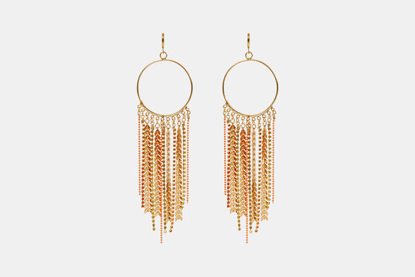 Golden Harvest Cascade Hoop Earrings