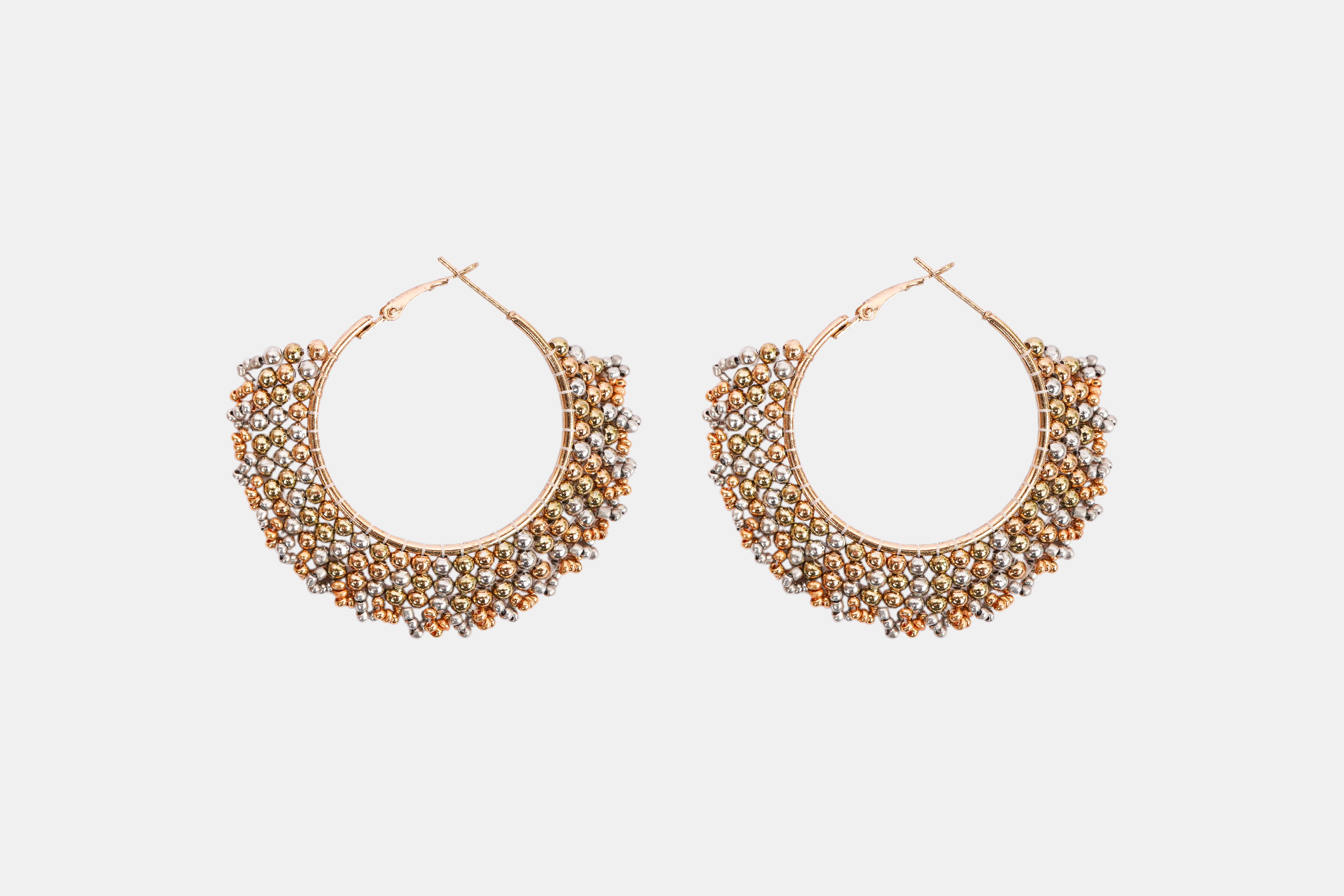 Gilded Moonlight Beaded Earrings