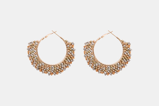 Gilded Moonlight Beaded Earrings