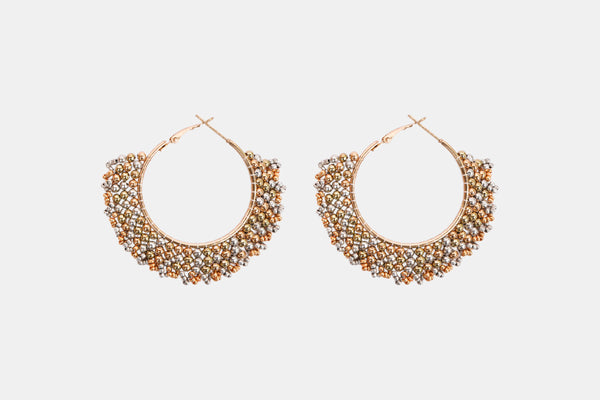 Gilded Moonlight Beaded Earrings