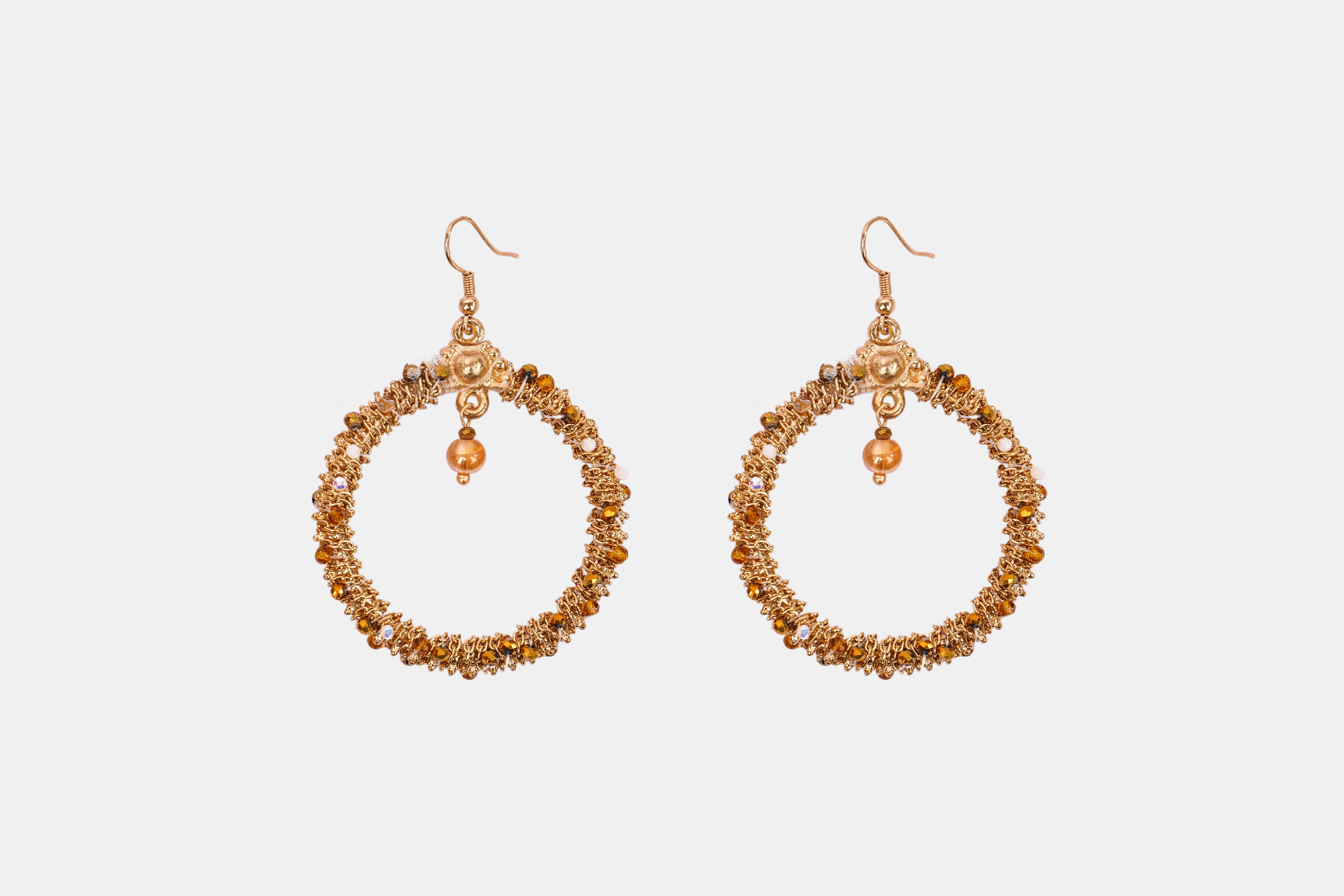 Artisan Gilded Woven Hoops