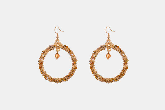 Artisan Gilded Woven Hoops