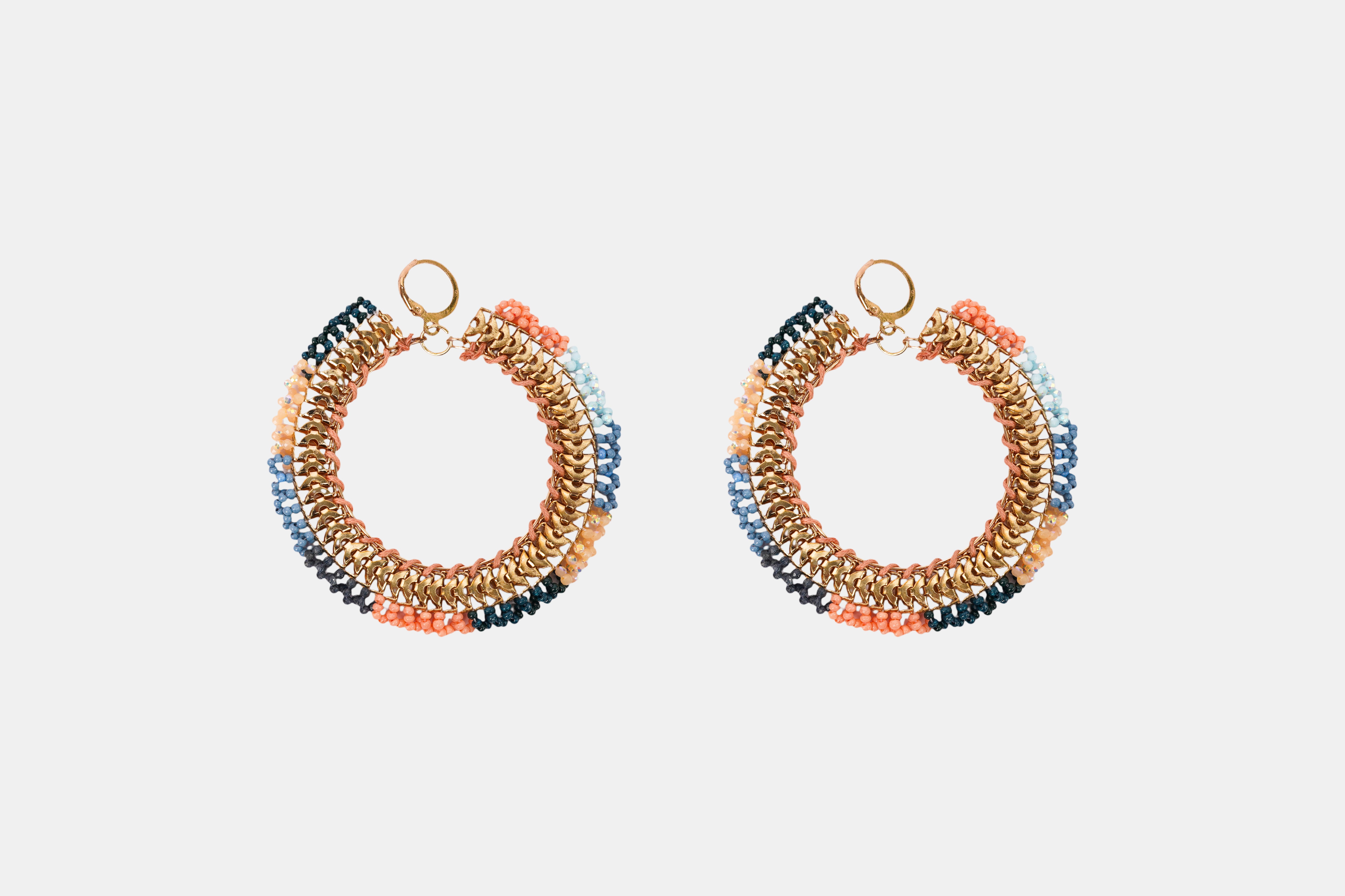 Sunset Horizon Woven Hoop Earrings