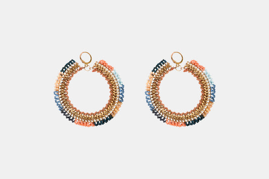 Sunset Horizon Geweefde Hoepel Oorbelle