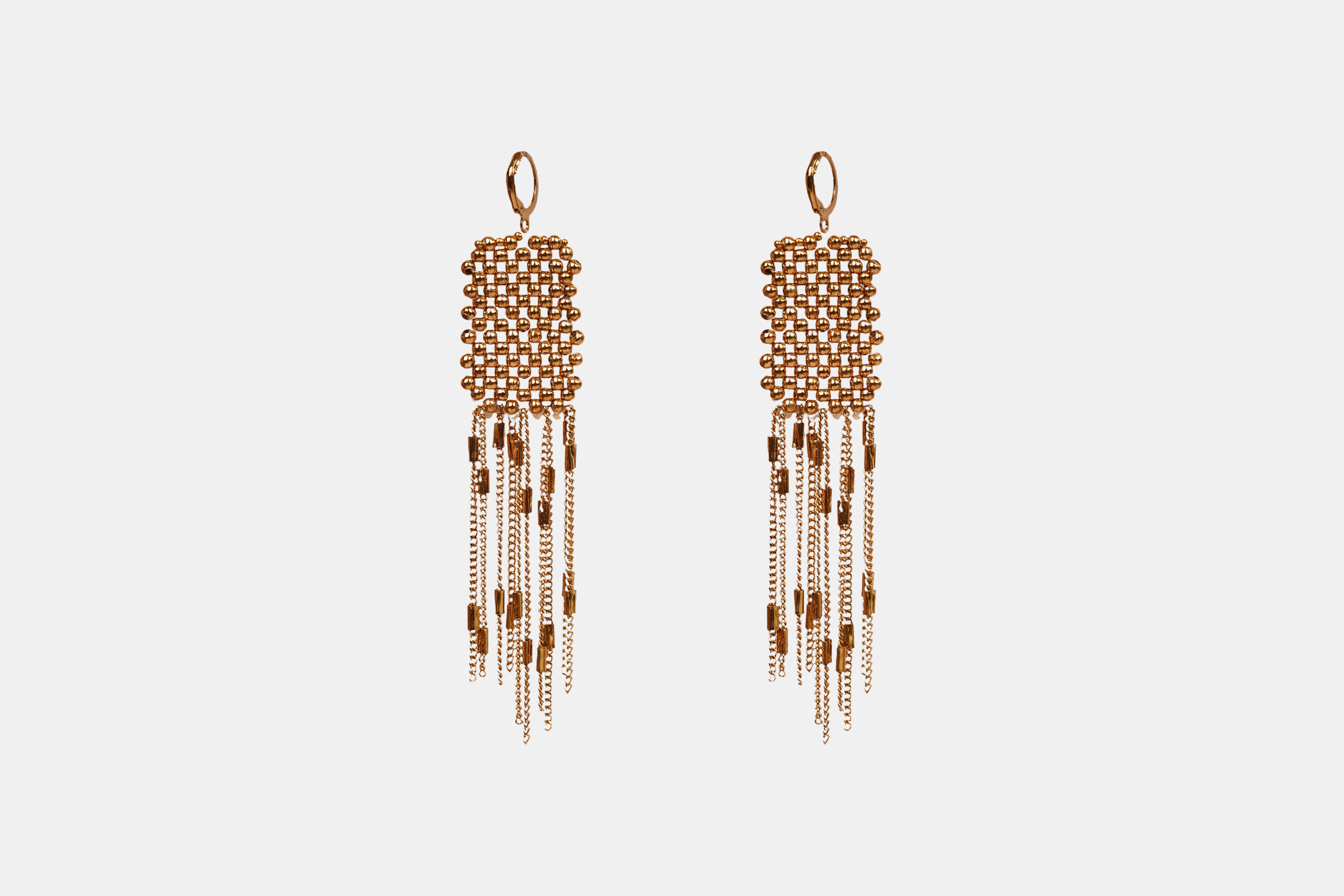 Gilded Cascade Mesh Earrings