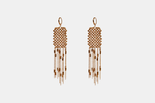 Gilded Cascade Mesh Earrings