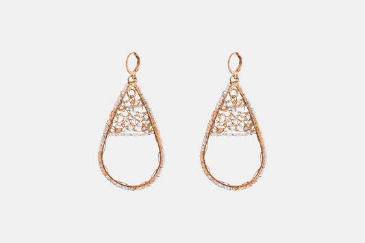 Gilded Lattice Teardrop Earrings