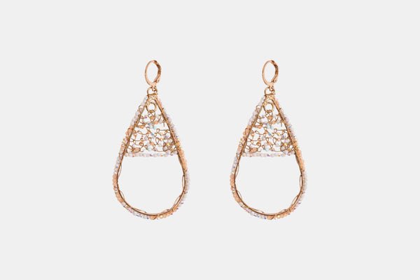 Gilded Lattice Teardrop Earrings