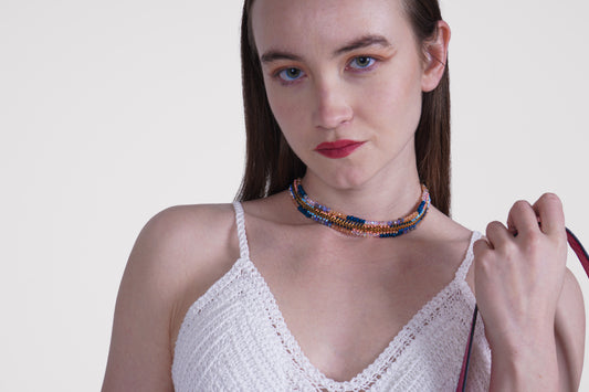 Premium Shimmering Crystal Bead Choker