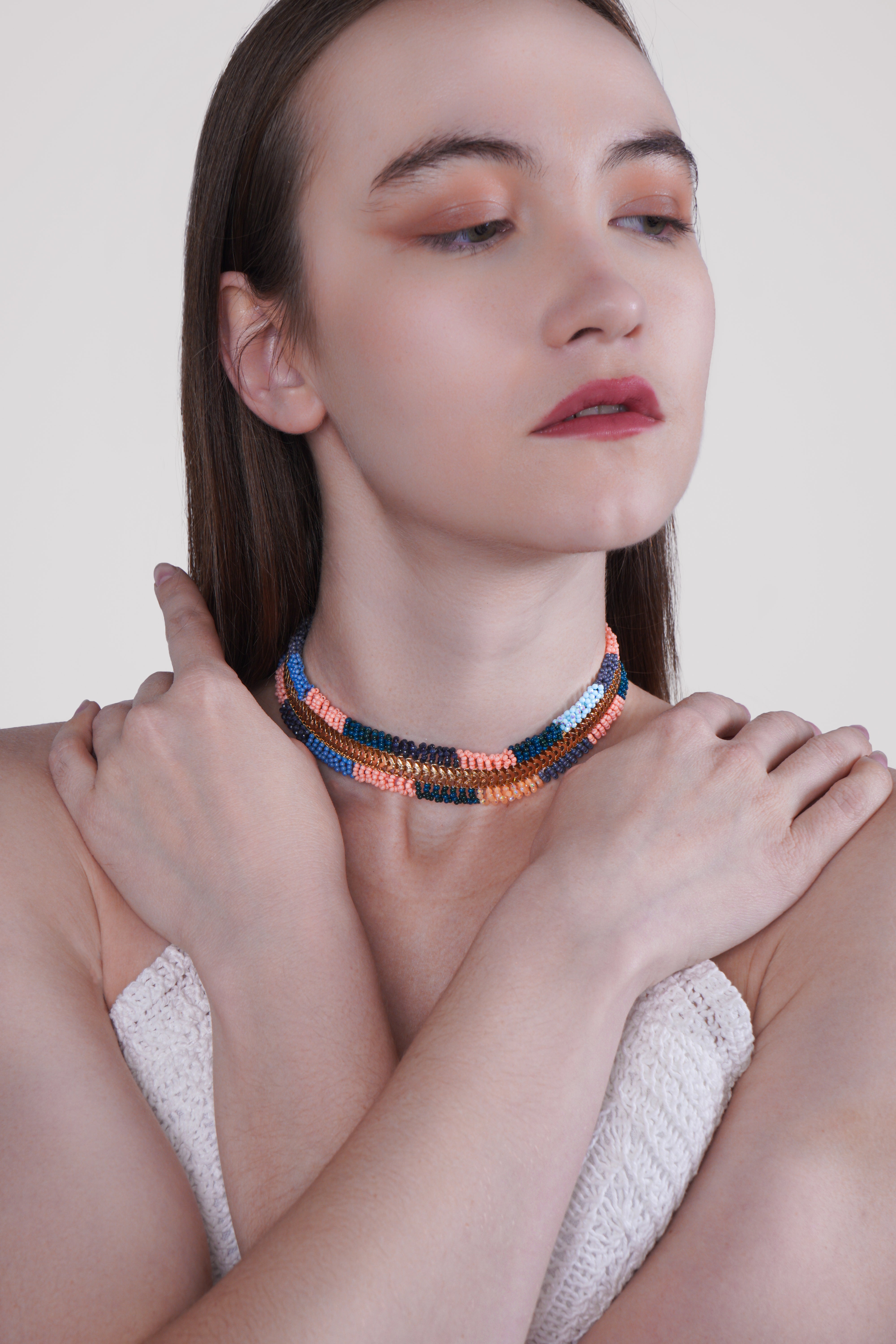 Sunset Horizon Beaded Choker