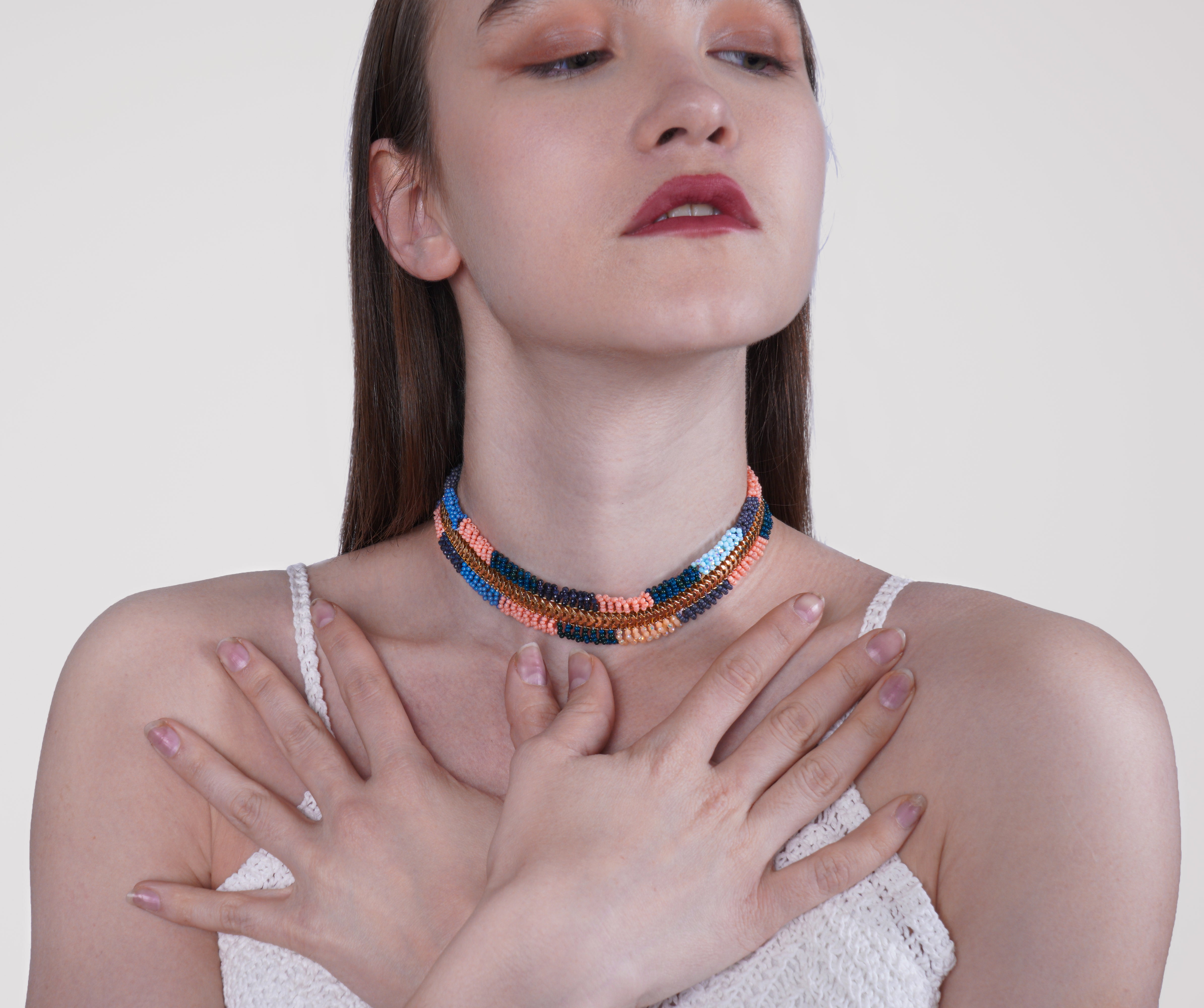 Sunset Horizon Beaded Choker