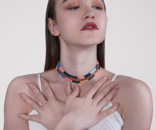 Sunset Horizon Beaded Choker