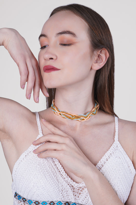 Golden Sun-Kissed Twisted Choker