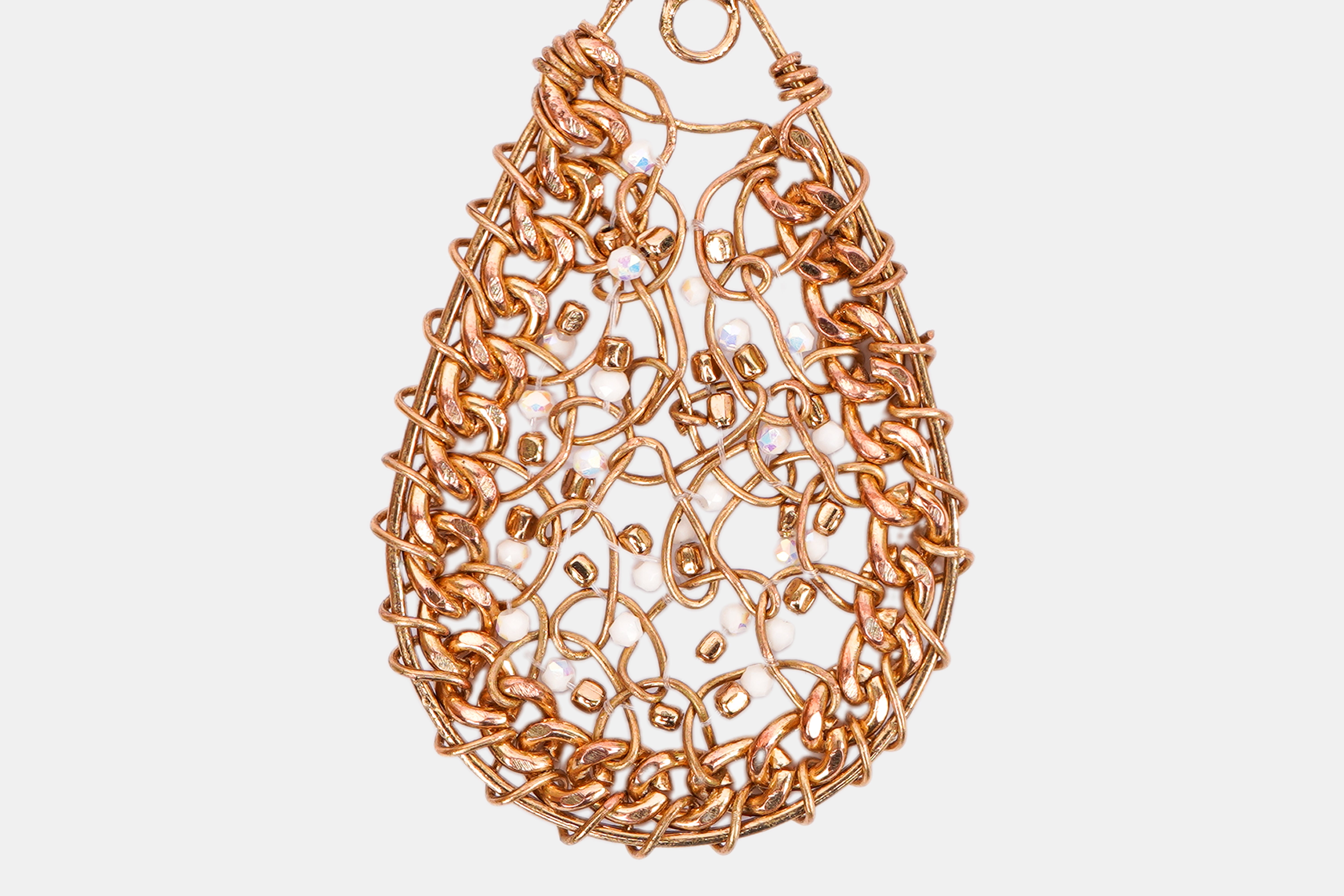 Gilded Artisan Nest Teardrop Earrings