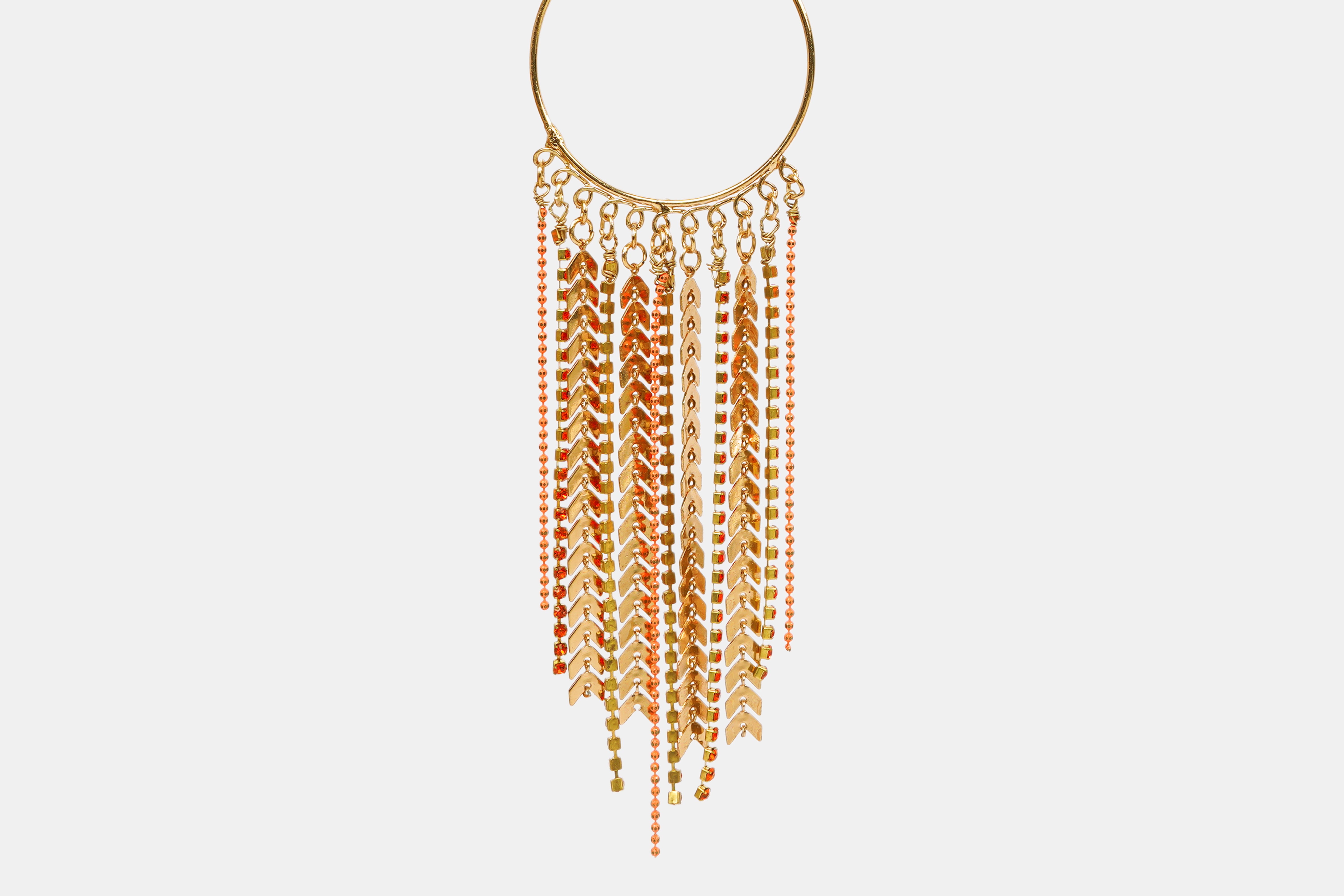 Golden Harvest Cascade Hoop Earrings