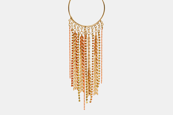 Golden Harvest Cascade Hoop Earrings