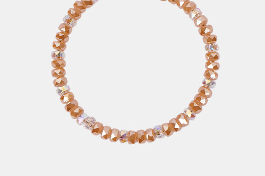 Golden Amber Crystal Beaded Hoops