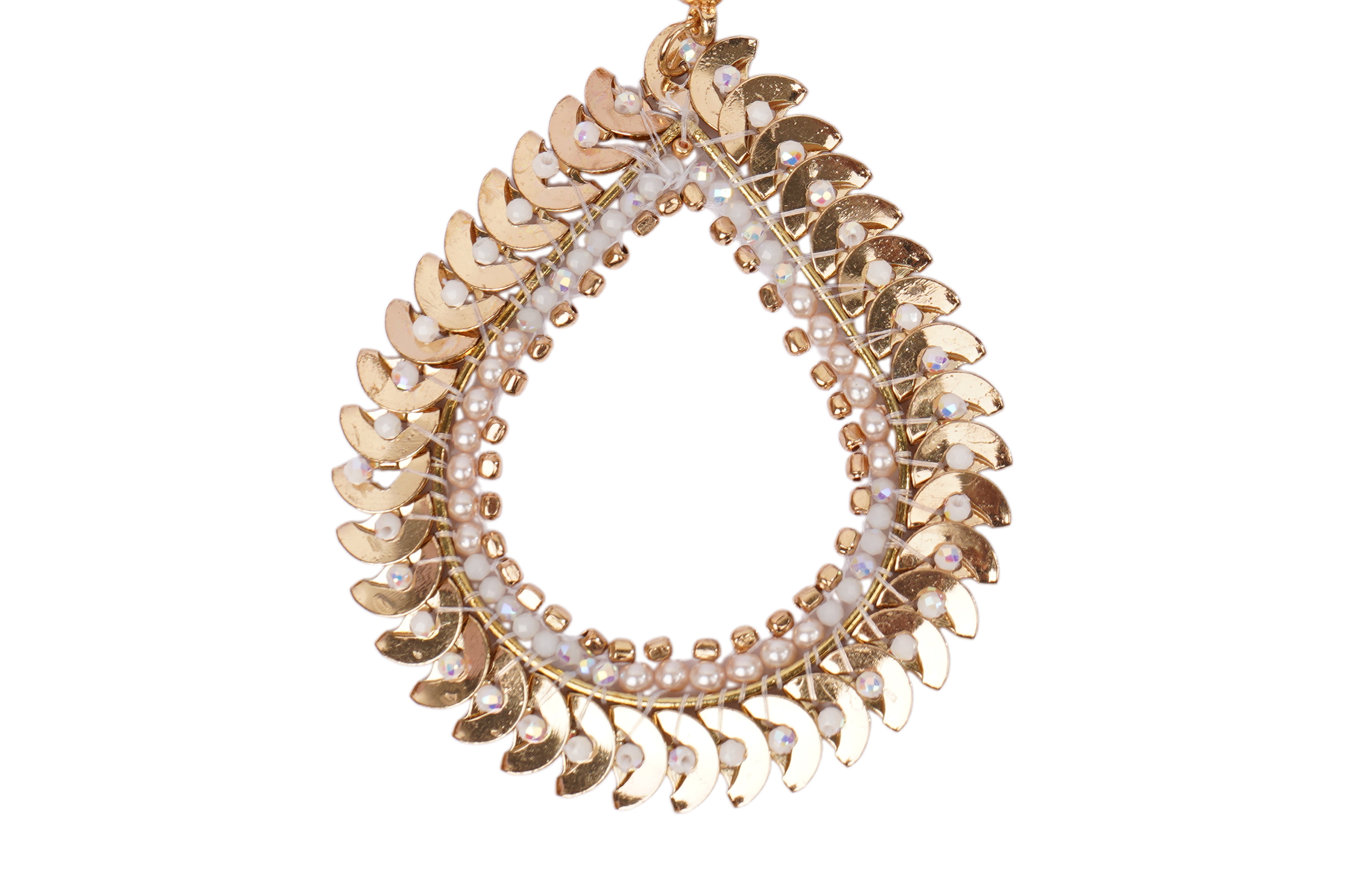 Golden Laurel Leaf Teardrop Earrings