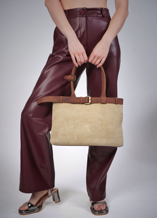 The Heritage Suede & Leather Belted Tote